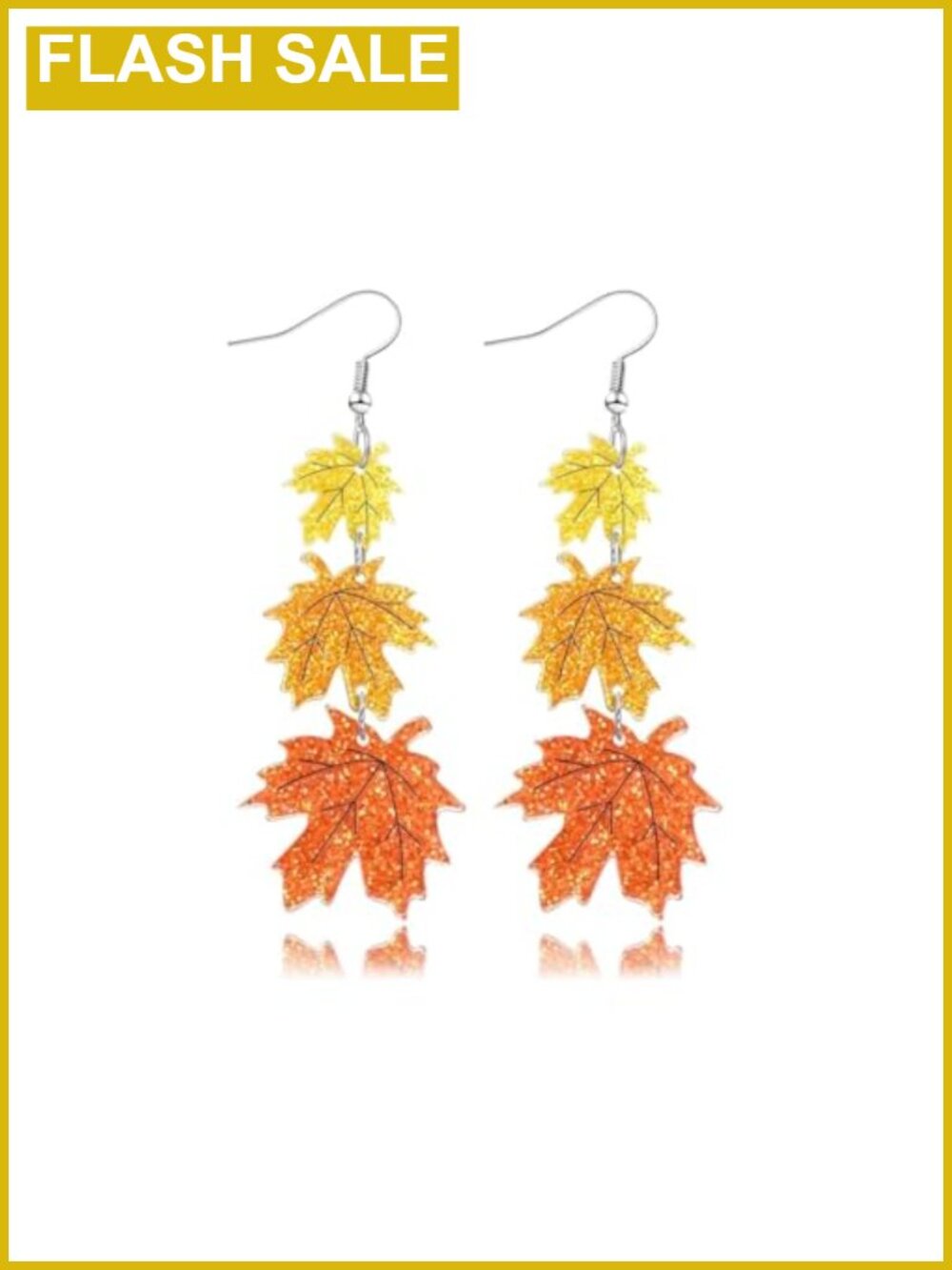 Maple Leaf Dangle Earrings French Wire Three-Dimensional Fall Thanksgiving